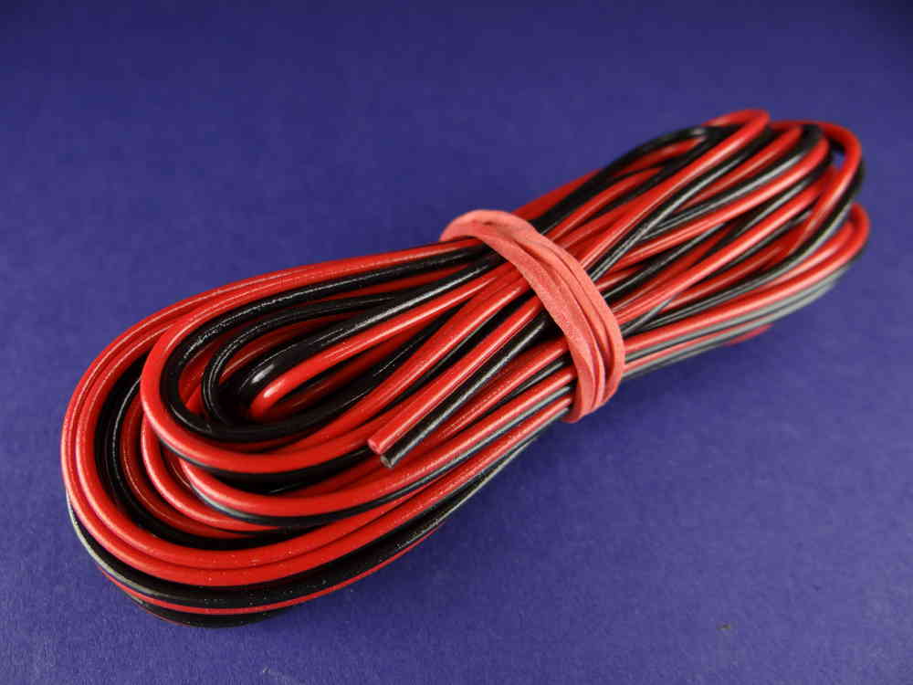 2 Meter Silikonkabel 0,35mm² Rot Made in Germany 